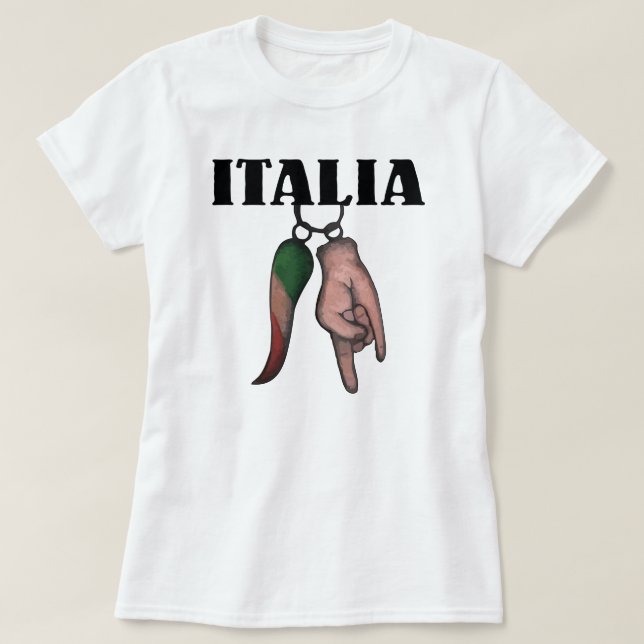 OLHO MAU DA CAMISA ITALIANA DO CHIFRE T, CORNO (Frente do Design)
