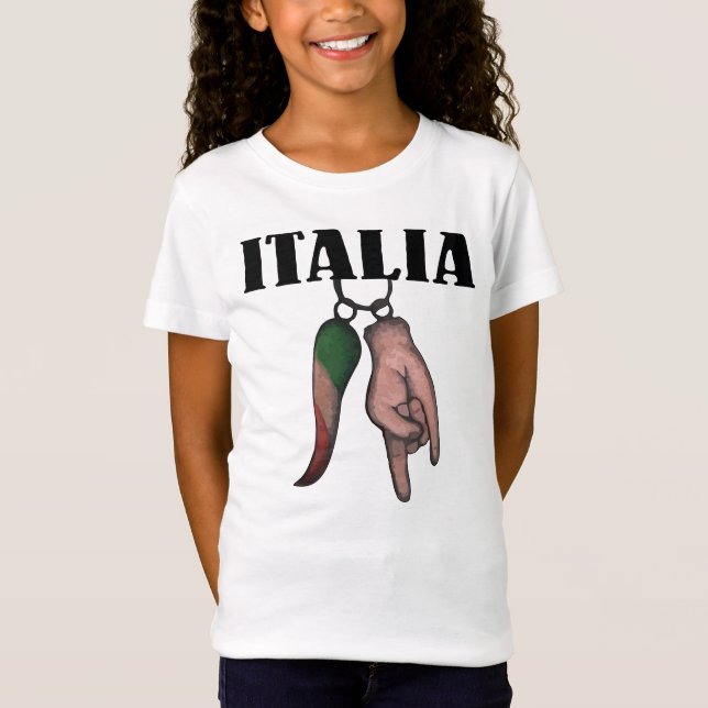 OLHO MAU DA CAMISA ITALIANA DO CHIFRE T, CORNO (Frente)