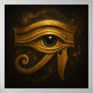 Olho ouro de Horus Egípcio Poster