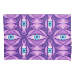 Olhos Azuis Padrão Floral Roxo Botânico Abstrato