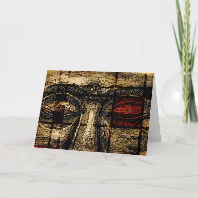 Olhos de Buddha no cartão do estilo de Mondrian (Frente)