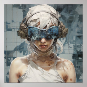 Olhos do Amanhã: Poster de Garota Cega Futurística