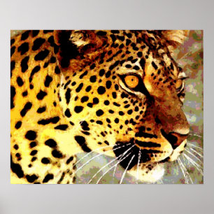 Olhos do impressão do poster do leopardo