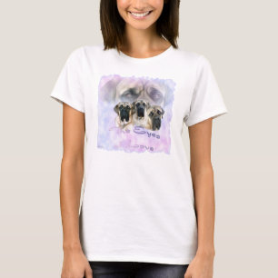 Olhos do Mastiff do t-shirt do amor