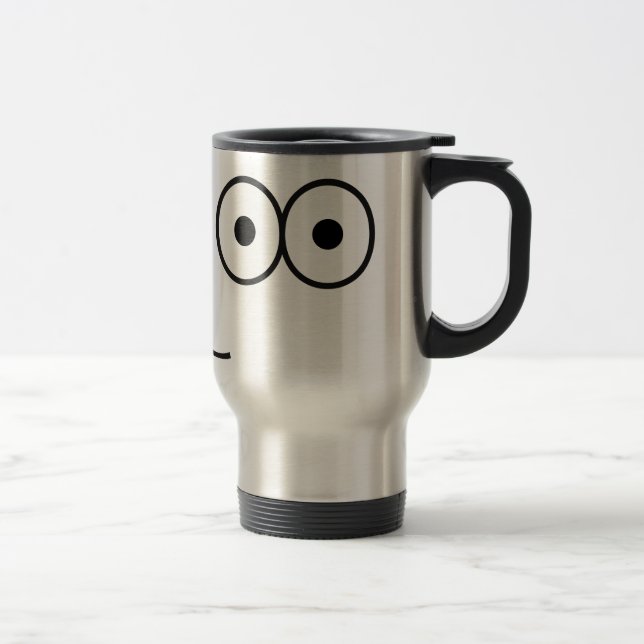 Olhos felizes e Boca - Caneca de viagem (Direita)