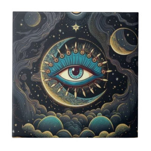 Olhos místicos de Solteiro nos Azulejos cerâmicos