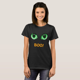 Olhos Verdes do Halloween e BOO! T-Shirt Engraçado