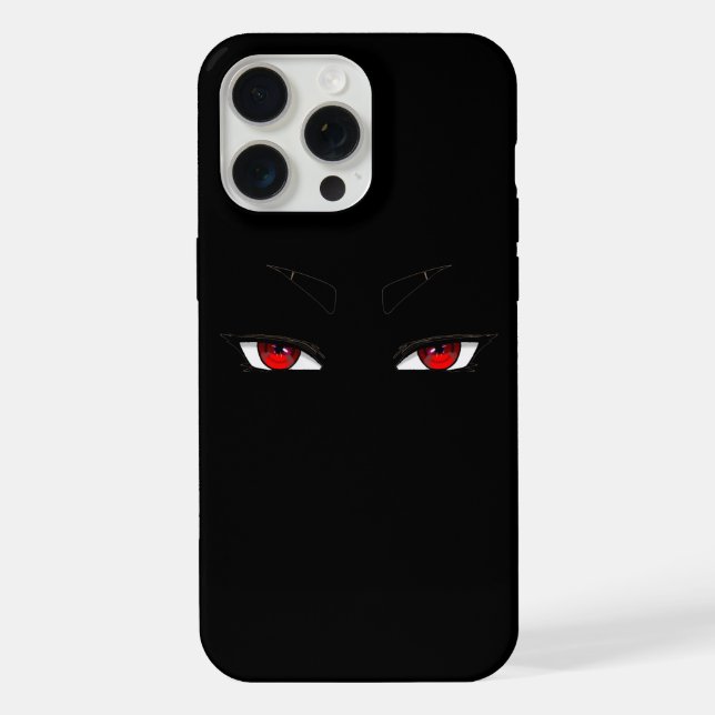 Olhos vermelhos aguçados de anime no case do iPhon (Verso)