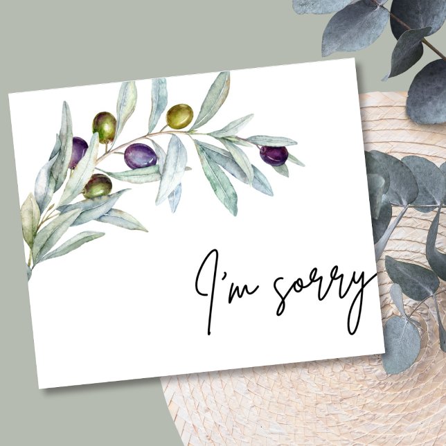 Olive Branch, sinto muito. (Olive Branch I'm Sorry Apology Card)