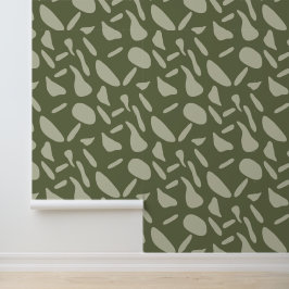 Olive Green Abstract Dots - Boho Earthy Vibes