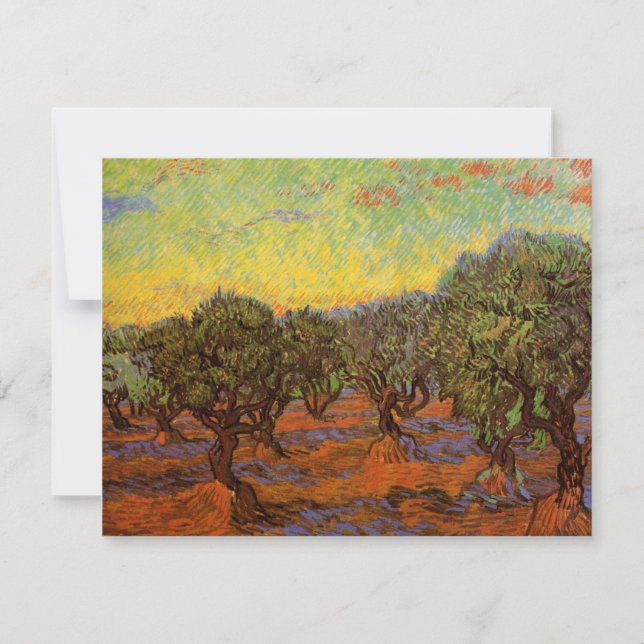 Olive Grove, Orange Sky, por Vincent van Gogh (Frente)