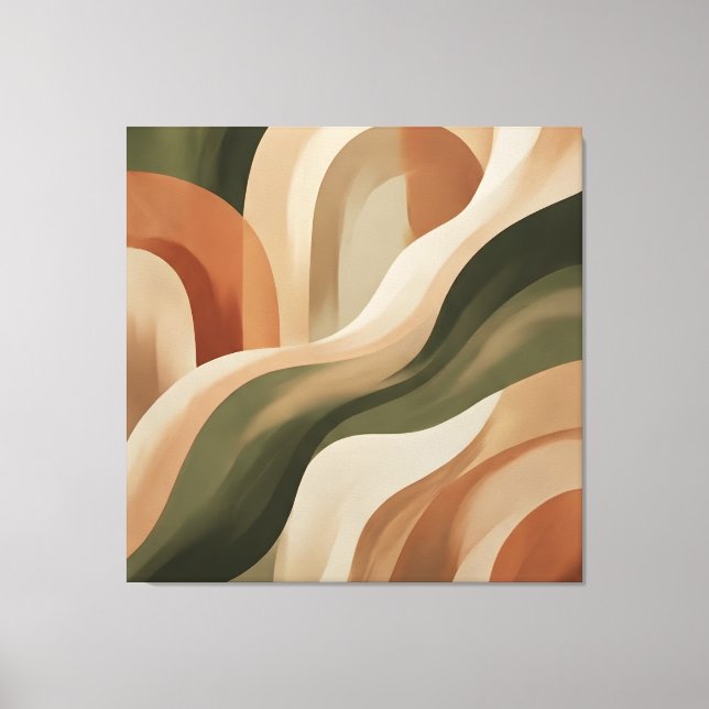 Olive Terracotta Abstract Gallery Canvas Print (Frente)