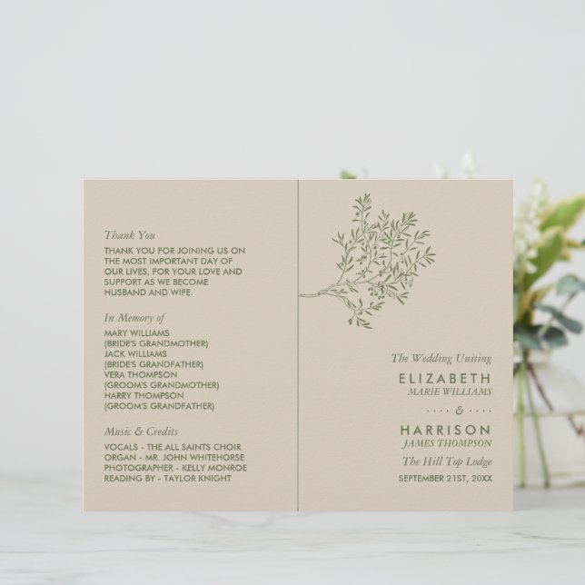 Olive Tree Branch, Programa Rustic Weding (Em pé/Frente)