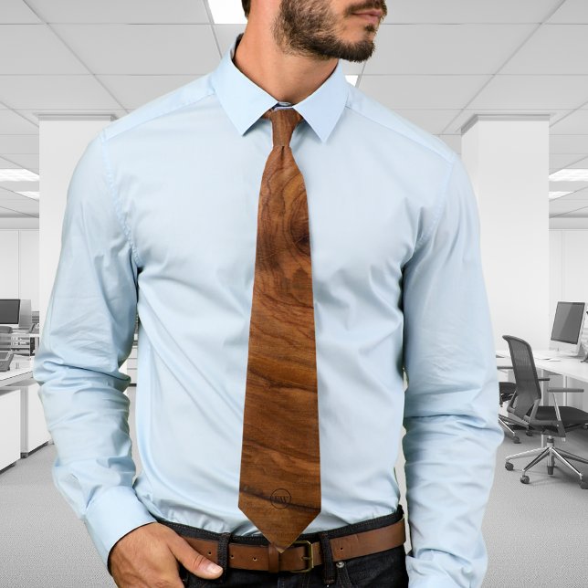 Olive Tree Wood Grain | Gravata masculina moderna  (Criador carregado)