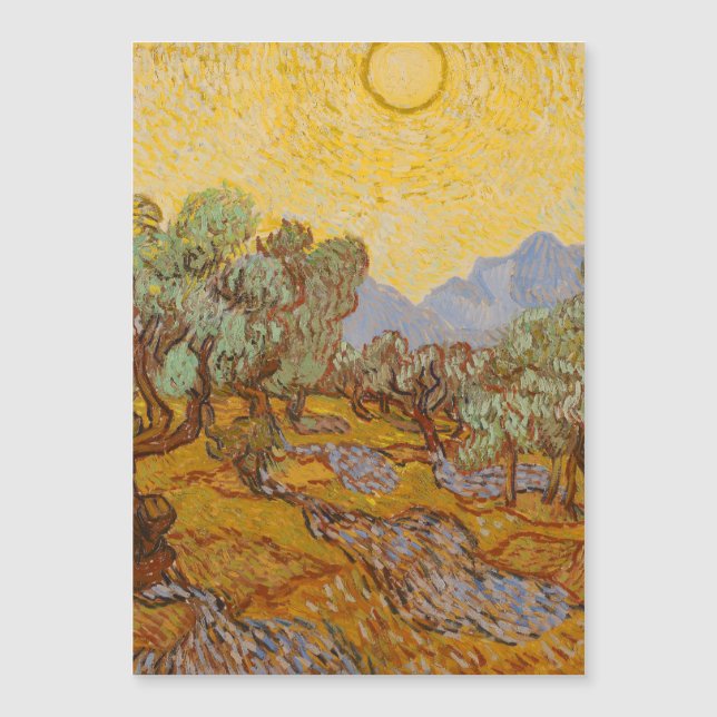 Oliveiras de Van Gogh Céu Sol Amarelo (Frente)
