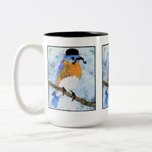 Oliver Bluebird com bigode, caneca de boliche