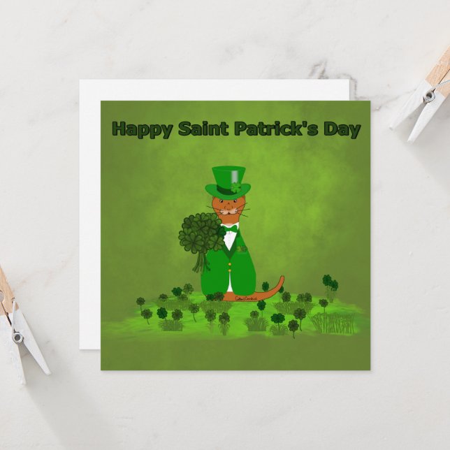Oliver The Otter Picting Shamrocks - São Patrick (Frente/Verso In Situ)