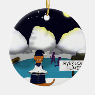 Oliver The Otter Skates no Ornamento da Cerâmica d