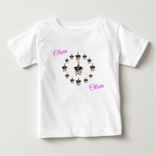 "Olivia" Nome Com Fox Terriers, Camiseta De Bebê