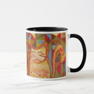 Ollie a caneca alaranjada do gato dos retalhos