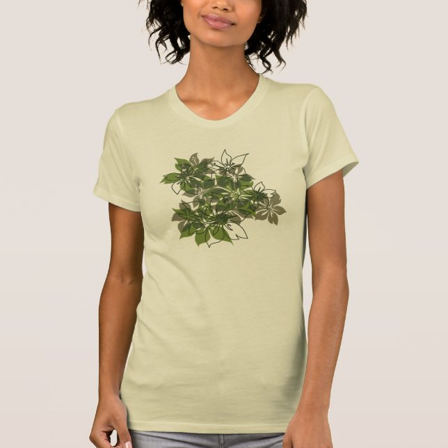 Olowalu Hibiscus Camo Camisetas do Havaí (Frente)