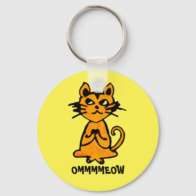 Om Cat Chaveiro - Ofertas Engraçadas De Yoga (Frente)