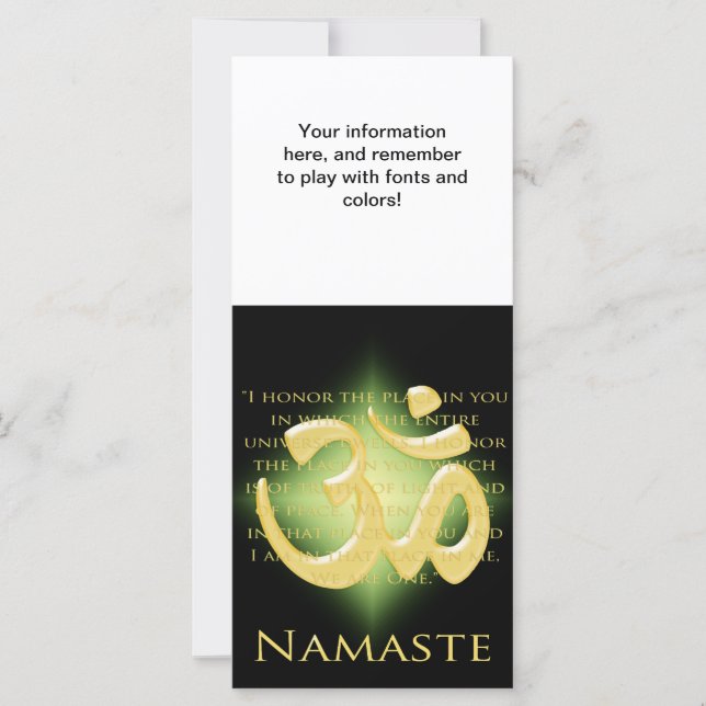 Om em Preto e Dourado - Namaste (Frente)