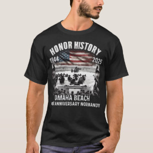 Omaha Beach D-Day 81 RUA Anniversário 1944 T-Shirt