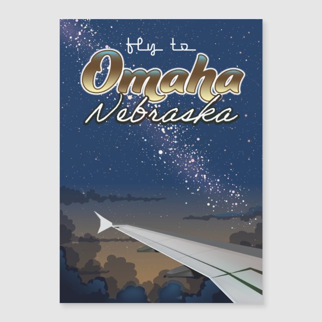 Omaha, poster de viagens de voo vintage de Nebrask (Frente)