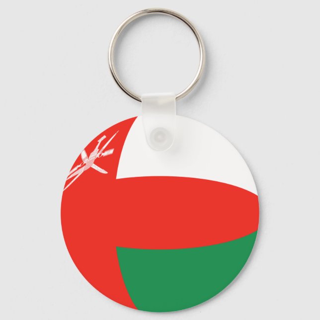 Oman Fisheye Flag Chaveiro (Frente)