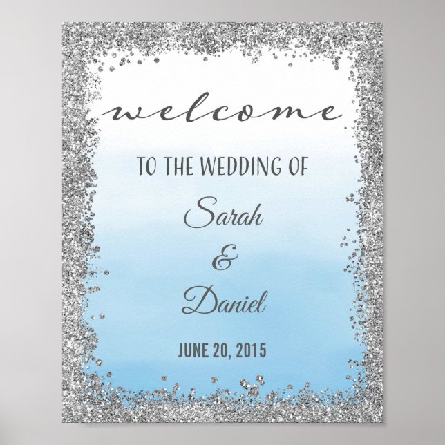 Ombre Blue e Silver Weds Poster (Frente)