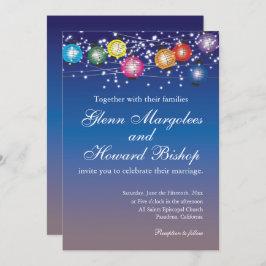 Ombre Rainbow Lanterns Convite De Casamento