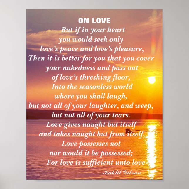 ON LOVE poem Poster (Frente)