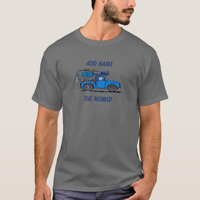 On The Road Again, old camper, T-Shirt (Frente)