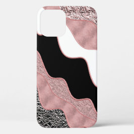 Onda Abstrata Rosa Dourado Rosa Moderno Glamour Te
