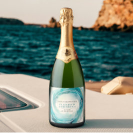 Onda na moda Elegante Costeira Turquesa Oceânica