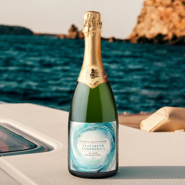 Onda na moda Elegante Costeira Turquesa Oceânica (Criador carregado)