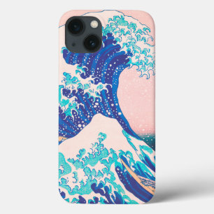 Onda Rosa Pintura Japonesa Vintage Surfista