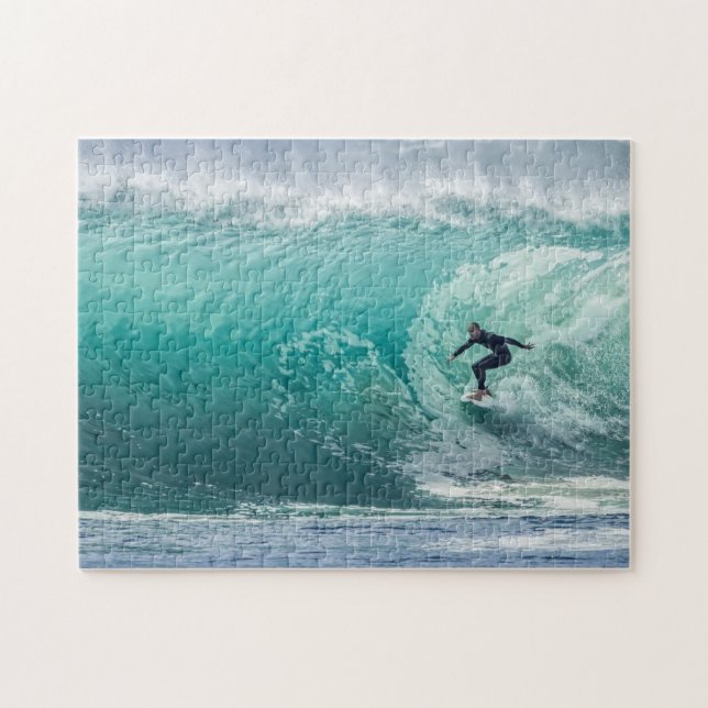 Onda, surfista, bela paisagem, Quebra-cabeça de se (Horizontal)