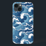 Ondas Abstrato<br><div class="desc">Padrão de ondas brancas e azuis abstrato japonesas do oceano. | © e ® Bigstock® - Todos os direitos reservados.</div>