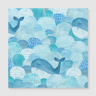 Ondas, baleia, textura azul infantil