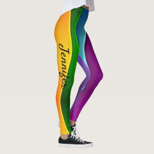 Ondas brilhantes de leggings personalizadas para m