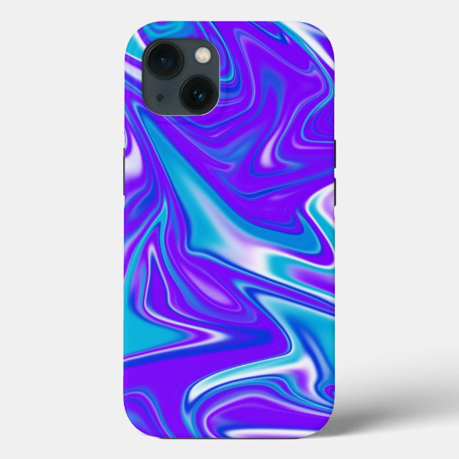 "Ondas Celestiais: O Mármore Azul Branco e Roxo (Verso)