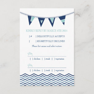 Ondas Cevron Náuticas com Cartão RSVP de Banner de