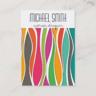 Ondas coloridas Cartão de visita do Designer Inter