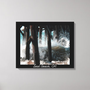 Ondas de queda - Canvas de cais de praia