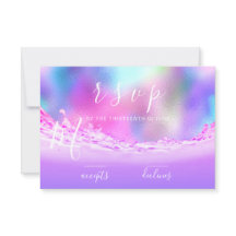 Ondas de RSVP Tropicais Aqua Rosa Pastel