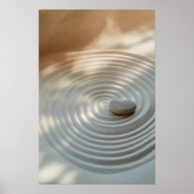 Ondas de Serenidade - Poster de padrão de areia mi (Frente)