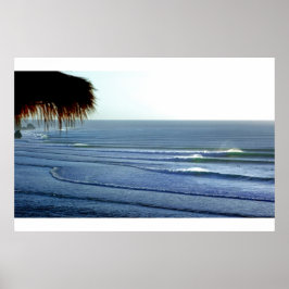 Ondas de surfe quebrando em Bali Poster