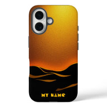 Ondas do deserto do ouro ao pôr do sol